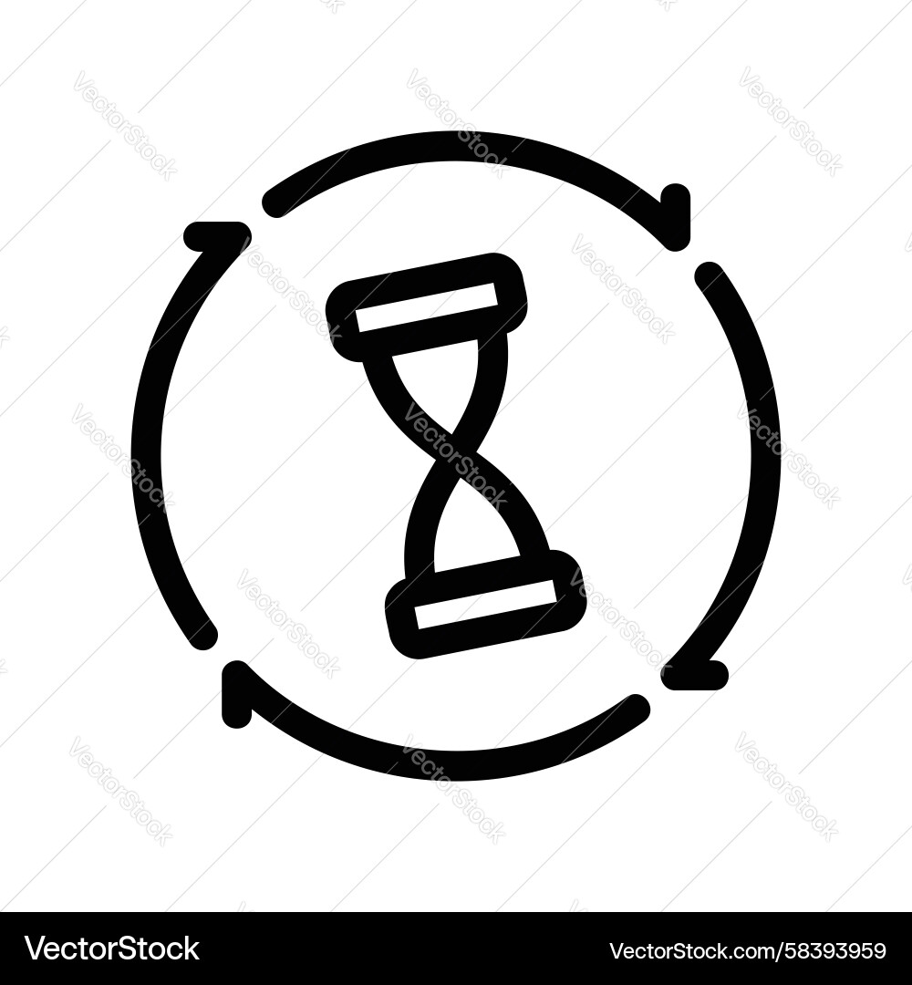 Time Loop - Hourglass in Circle Vector Image