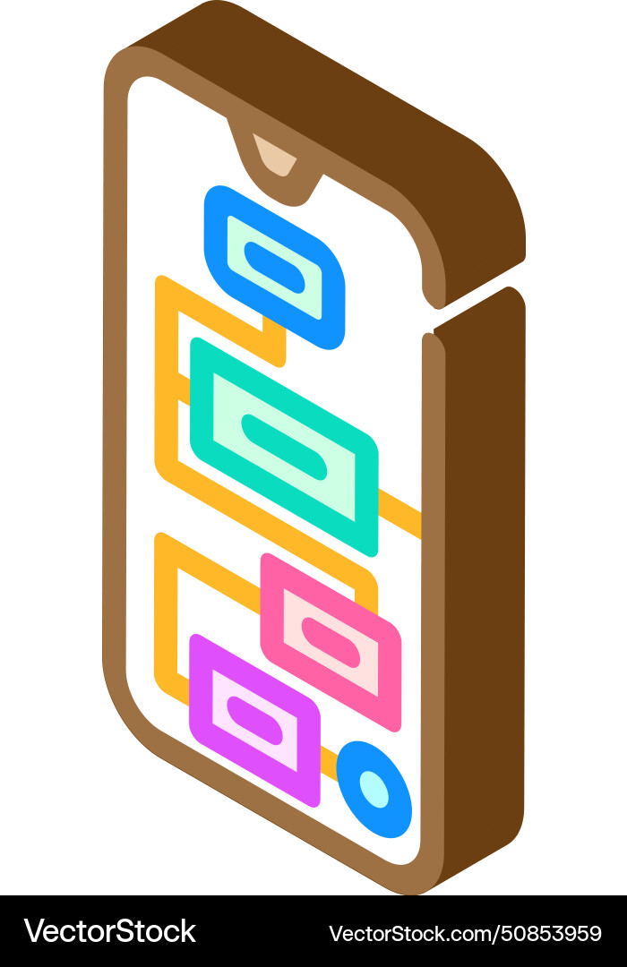 User flow ux ui design isometric icon Vector Image