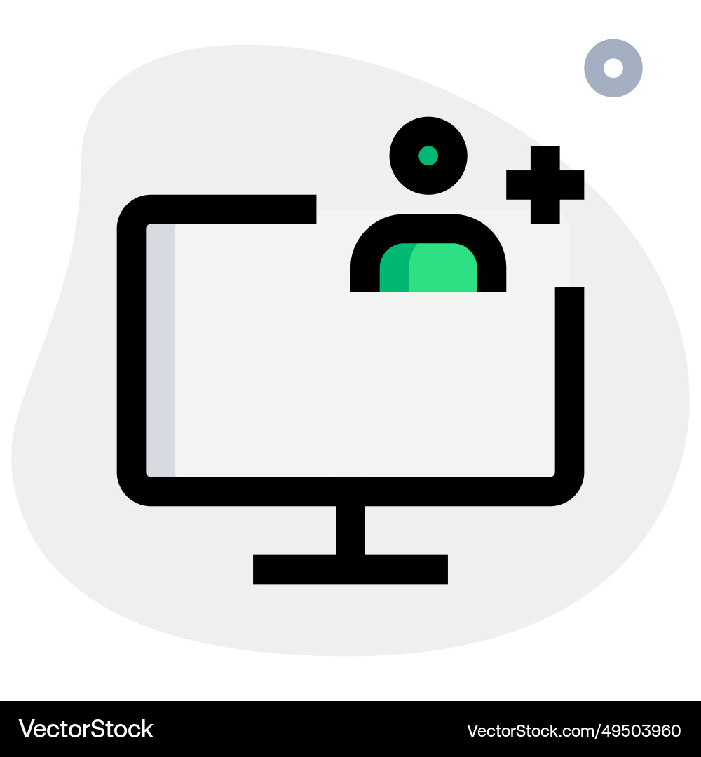 Adding new user or account to monitor system vector image