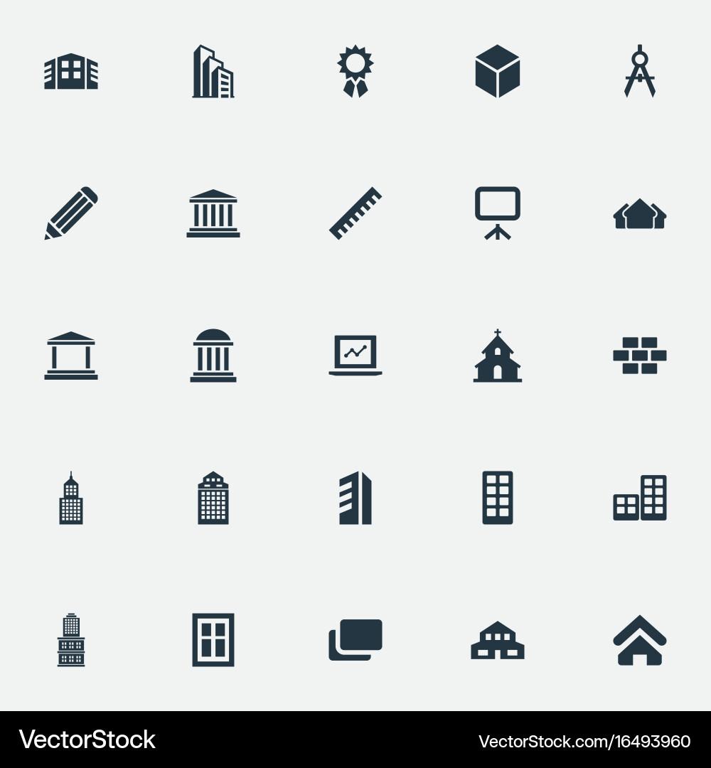 Architecture Icon Set vector image
