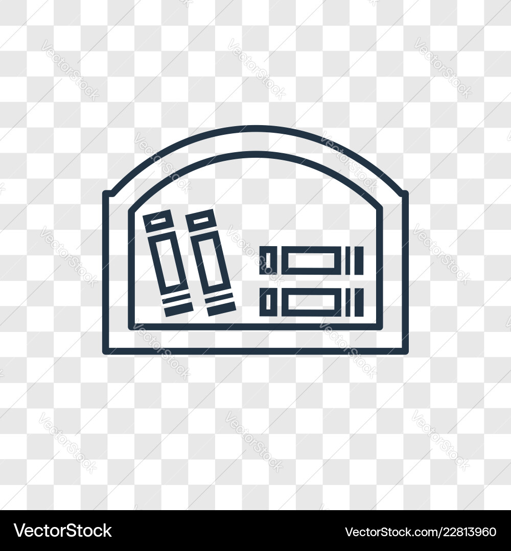 Bookshelf concept linear icon isolated Bookshelf concept linear icon isolated vector image