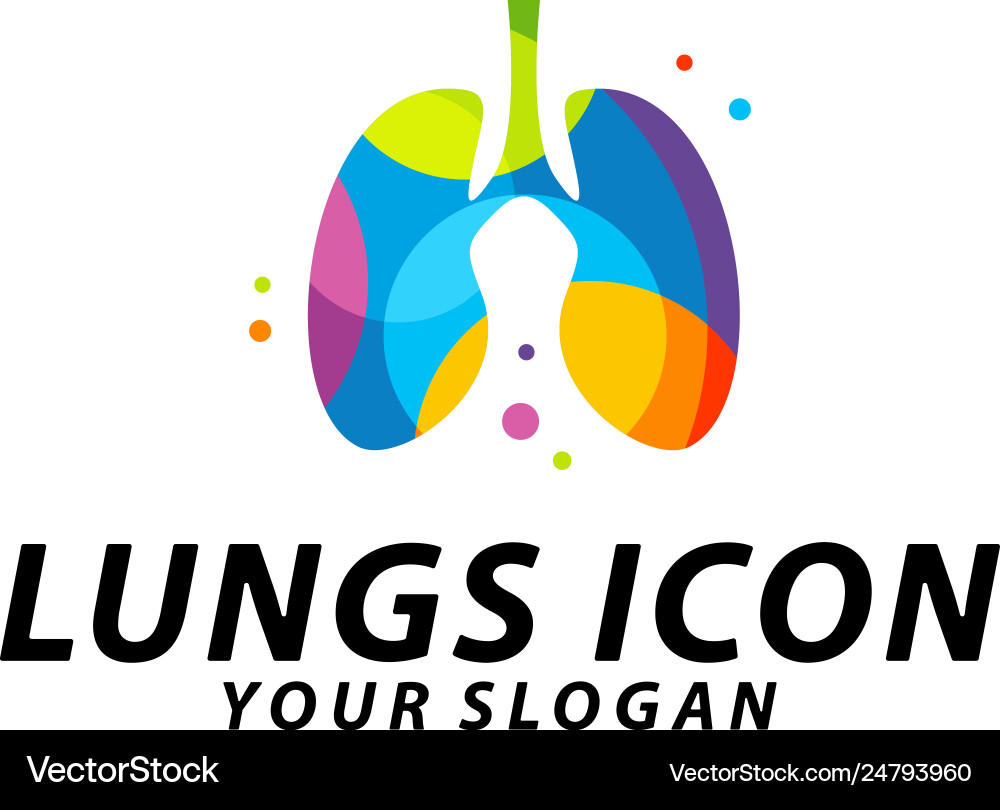 Bunte Lungen Logo Design Konzept Gesundheit Bunte Lungen Logo Design Konzept Gesundheit vektorbild