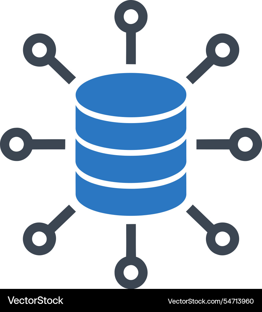 Centralised database network icon Vector Image
