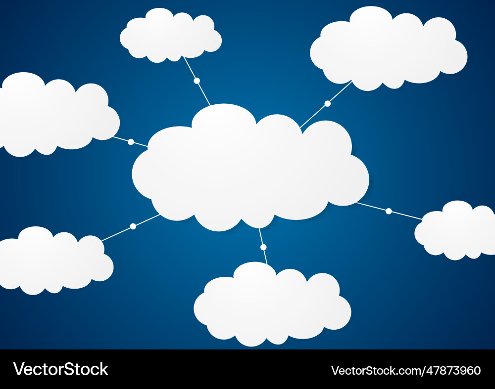 Clouds server communication tech design Clouds server communication tech design Vector Image