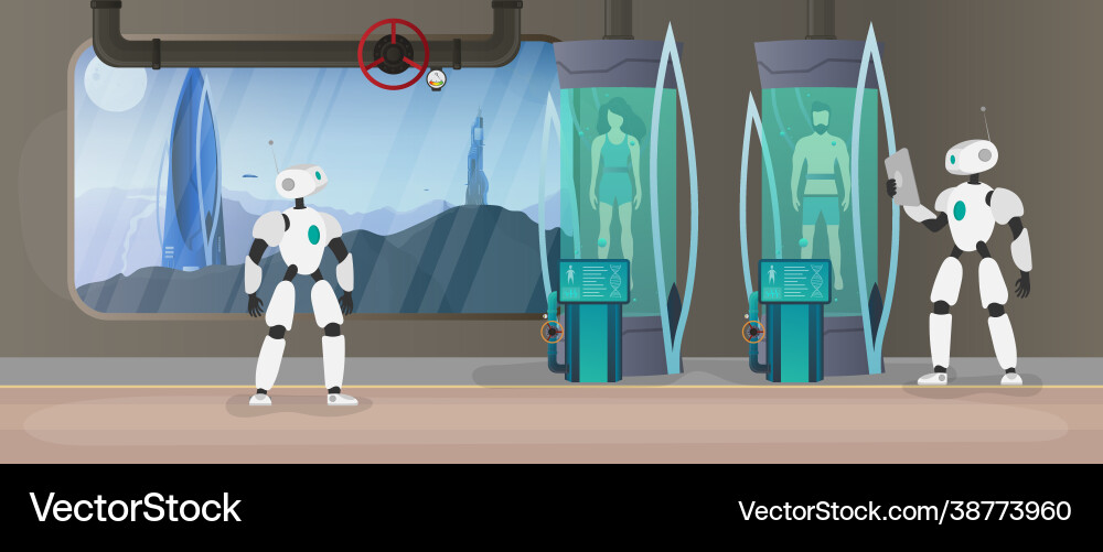 Collonization planets robot checks Collonization planets robot checks Vector Image