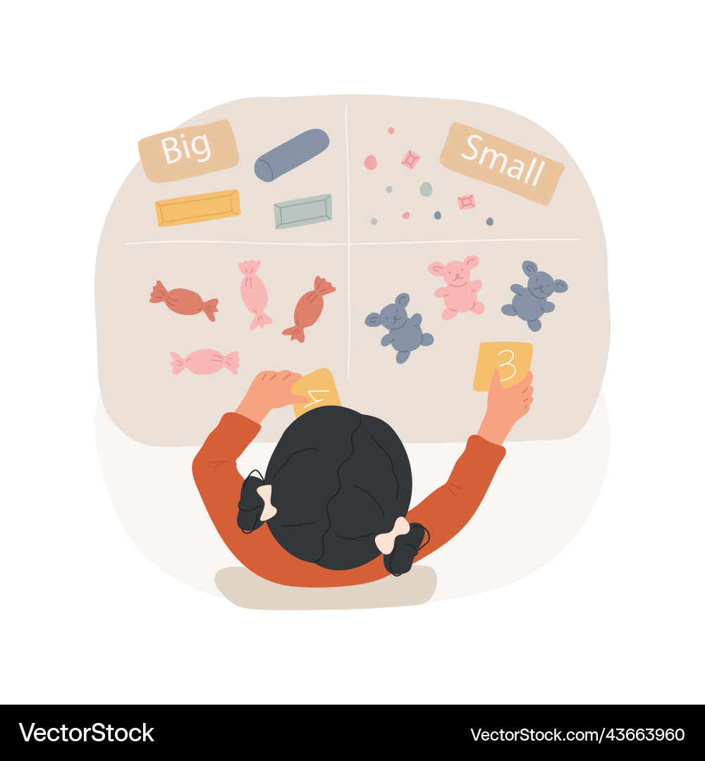 Comparing and counting objects isolated cartoon Comparing and counting objects isolated cartoon vector image