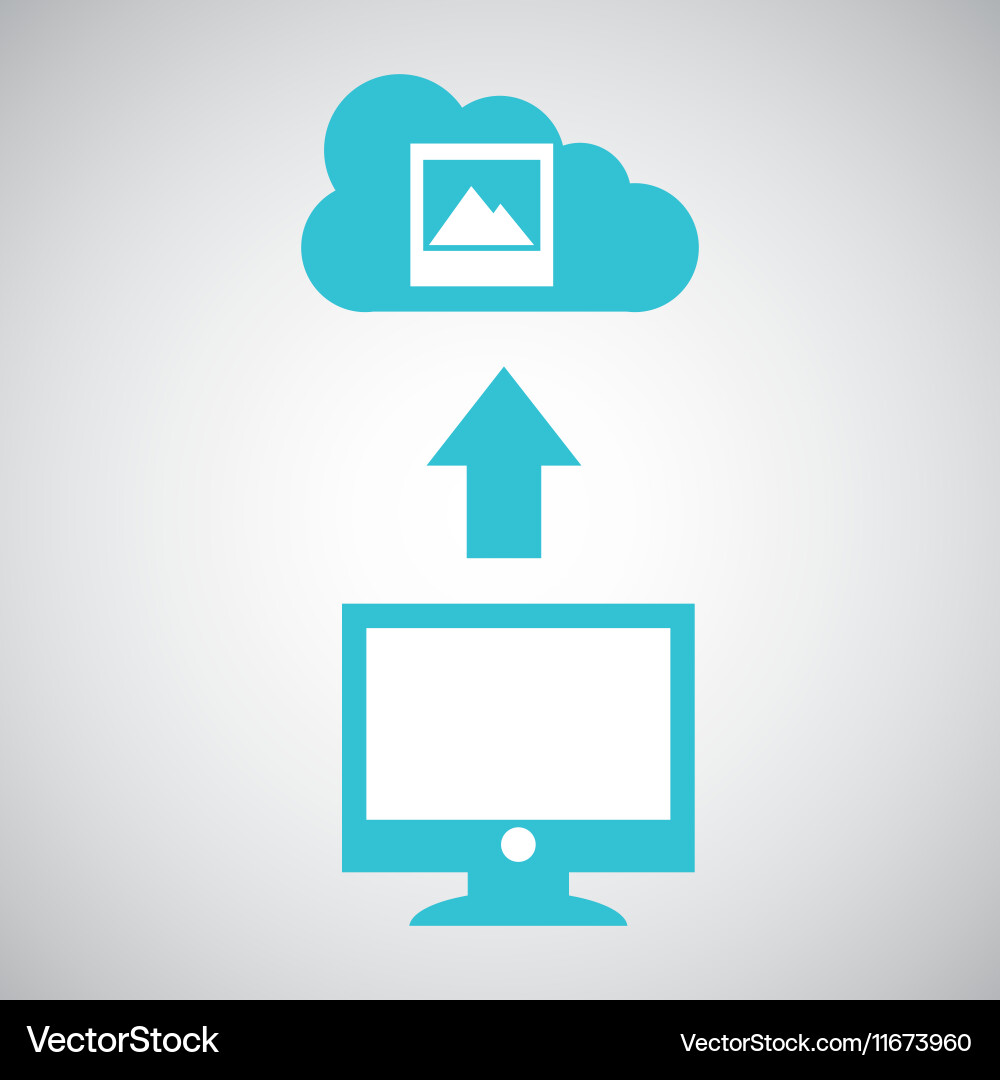 Computer connected cloud image gallery Vector Image