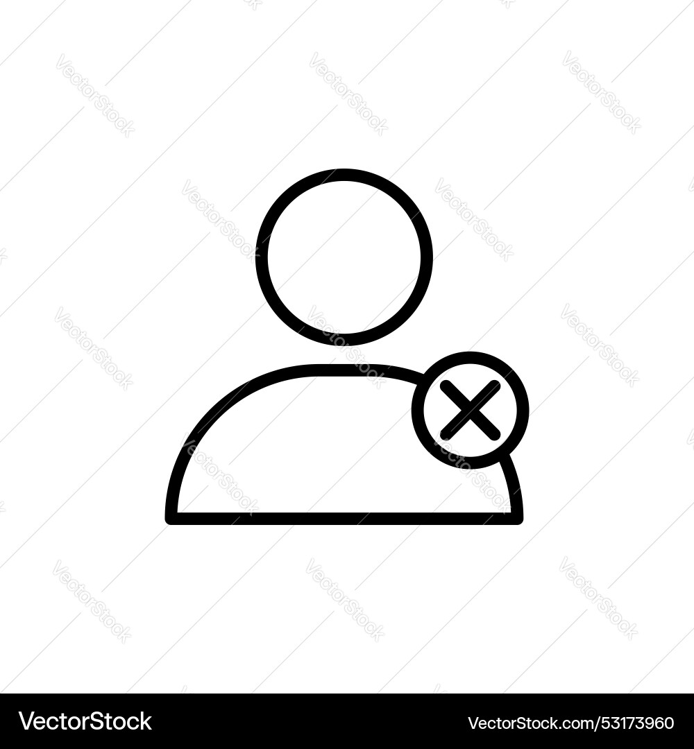 Delete user icon set restricted member Vector Image