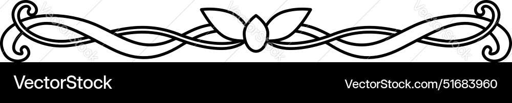 Elegant text divider scroll and leaf border Vector Image