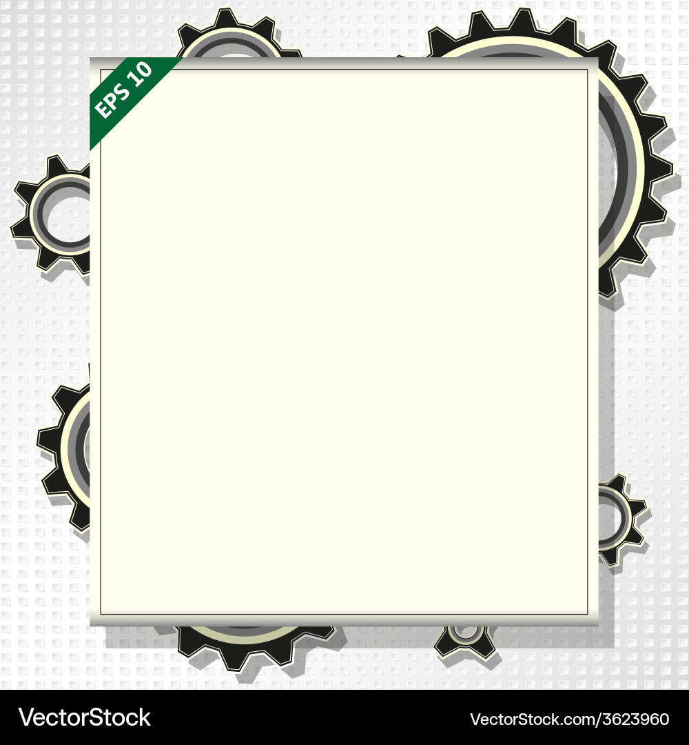 Frame for text with gears vector image
