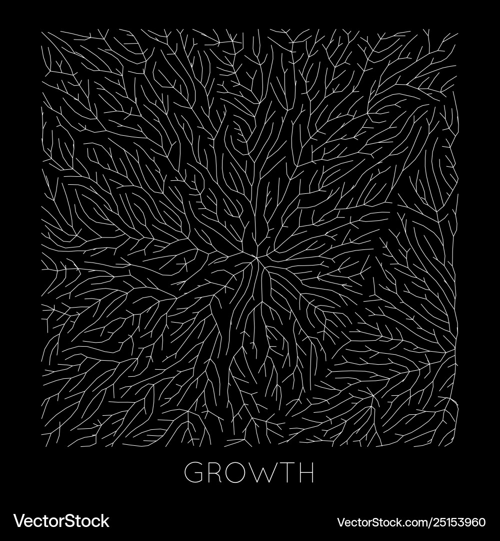 Generative branch growth pattern lichen Generative branch growth pattern lichen vector image