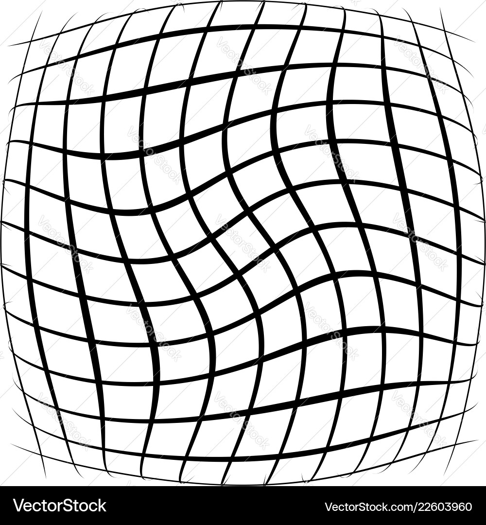 Grid mesh lattice with distortion warp effect Vector Image