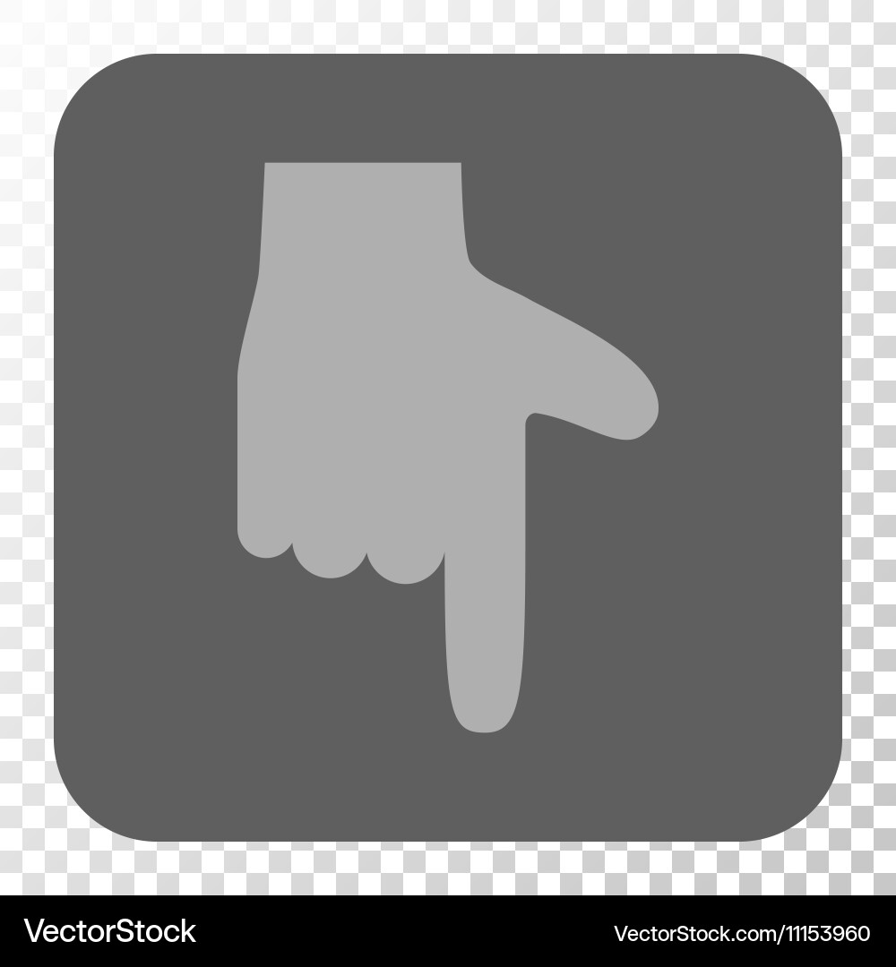 Hand pointer down rounded square button Vector Image