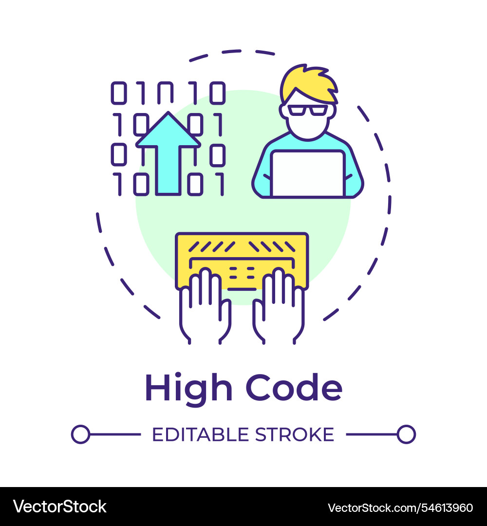 High code multi color concept icon High code multi color concept icon vector image