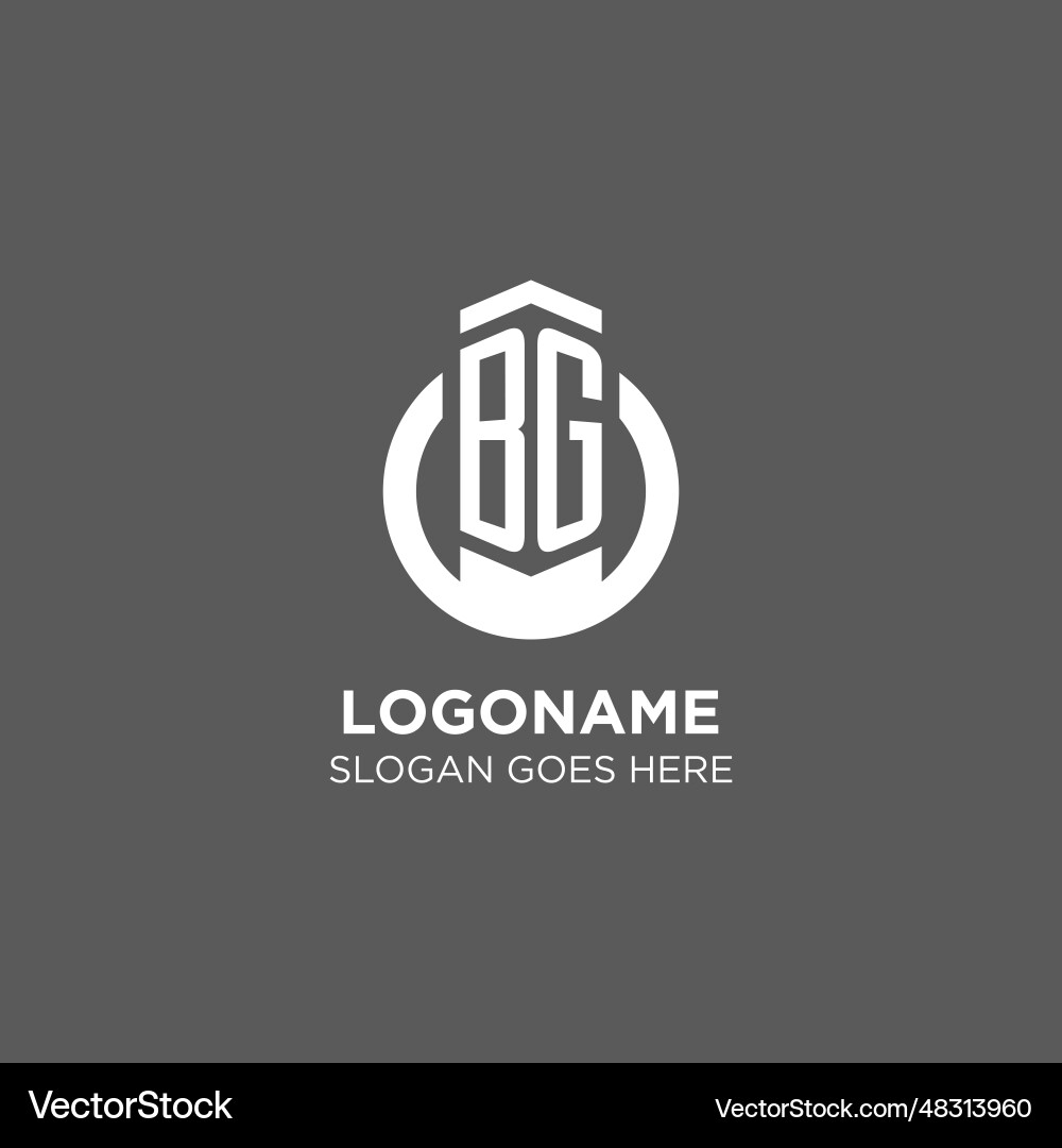 Initial bg circle round line logo abstract Vector Image