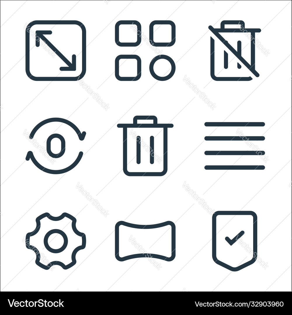 Interface line icons linear set quality Interface line icons linear set quality vector image
