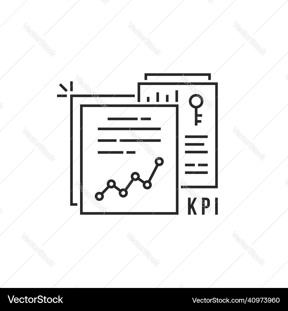 Minimal thin line kpi icon like scorecard vector image