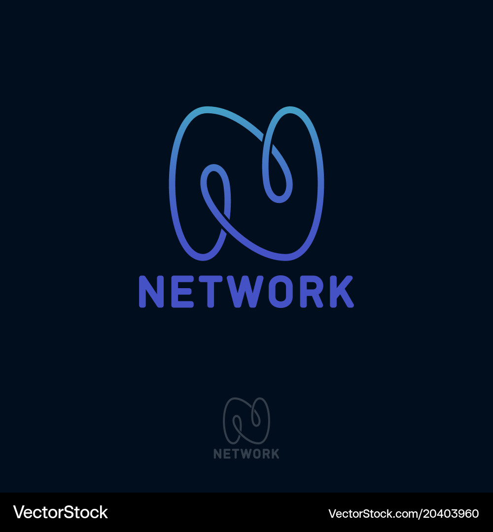N letter monogram loop network vector image
