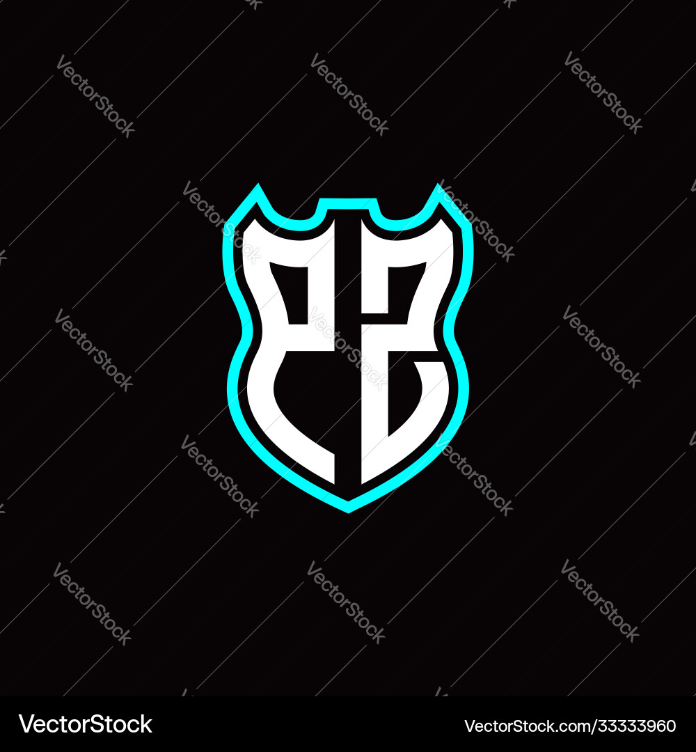 P z initial logo design with shield shape P z initial logo design with shield shape Vector Image