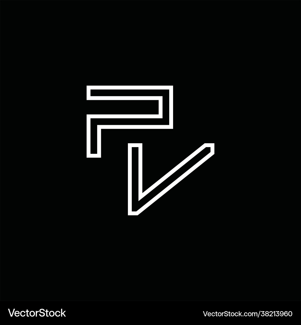 Pv logo monogram with line style design template Pv logo monogram with line style design template Vector Image