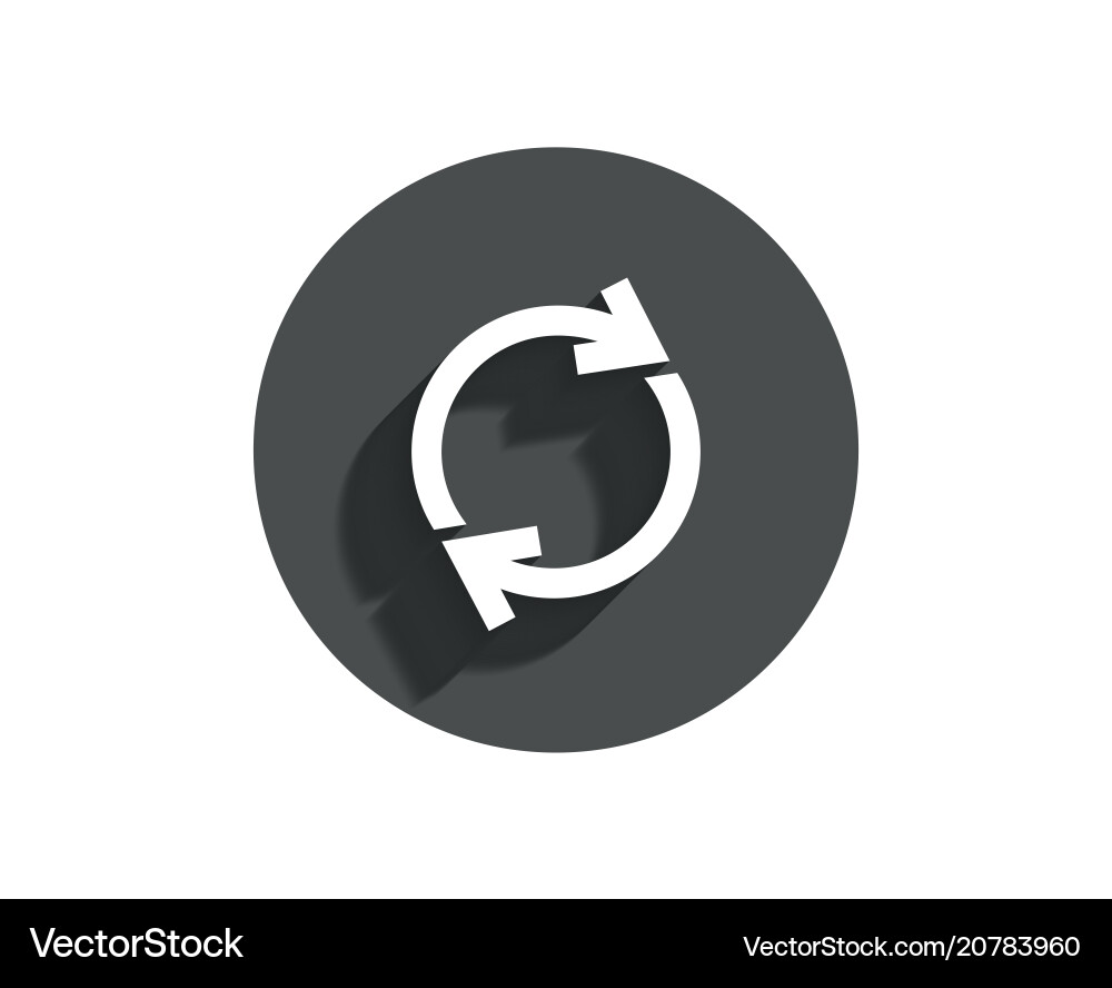 Refresh simple icon rotation arrow sign vector image