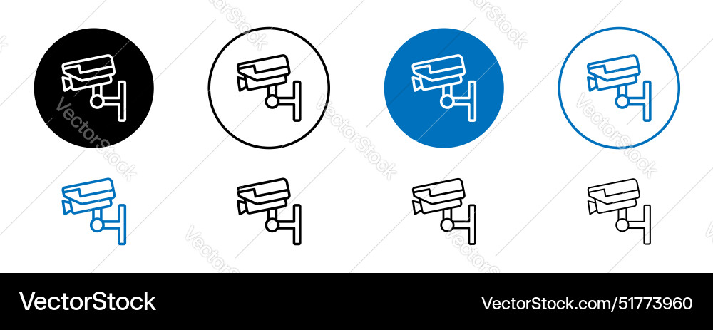 Security camera line icon set Security camera line icon set vector image