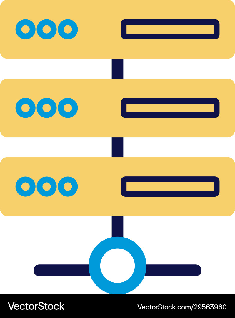 Server data center lineal color style icon vector image