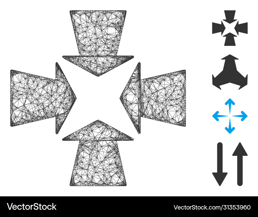 Shrink arrows web mesh Vector Image