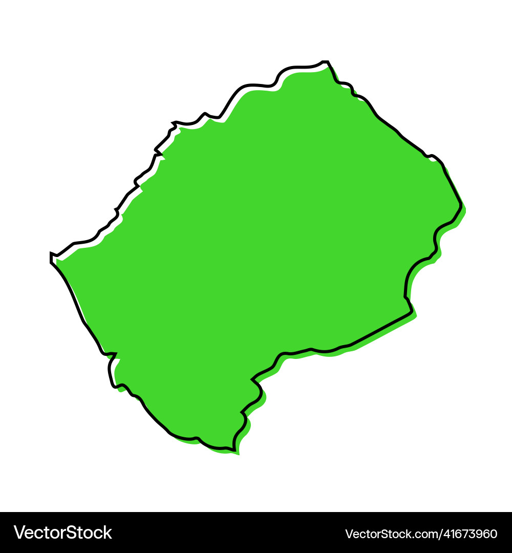 Simple outline map of lesotho stylized line design Vector Image