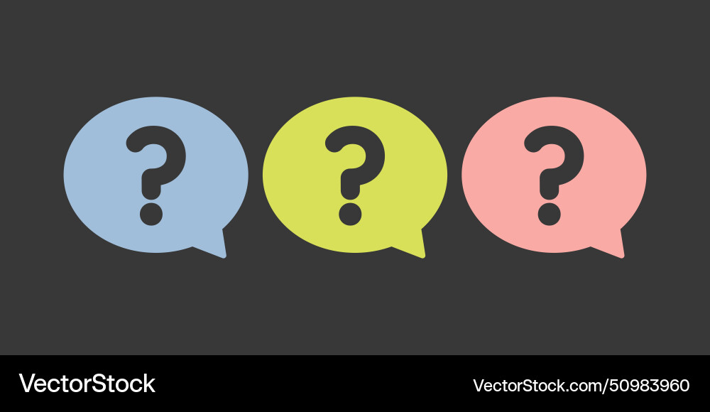 Speech message bubbles with question marks chat Speech message bubbles with question marks chat vector image