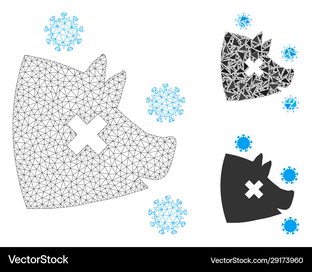 Swine flu mesh network model and triangle Swine flu mesh network model and triangle vector image