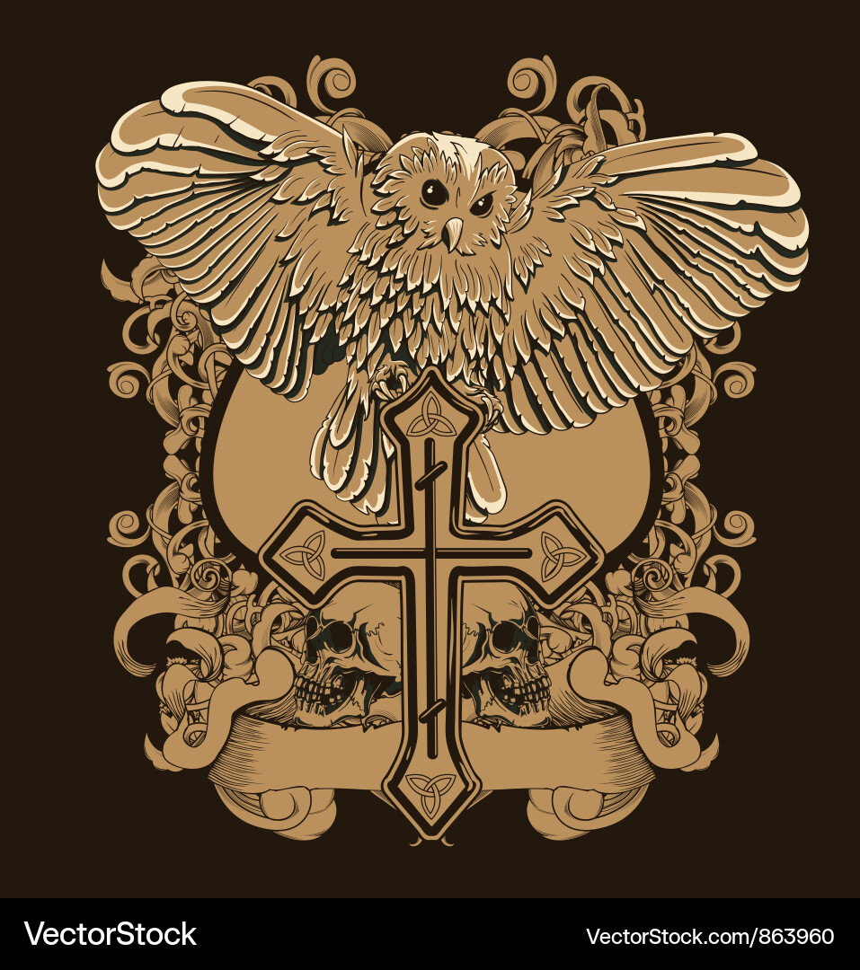 Vintage Gothic Shield Motif vector image