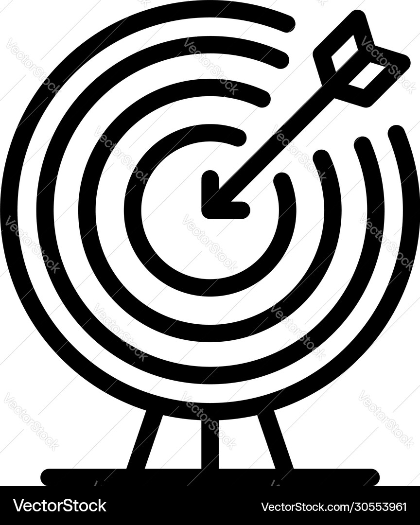 Achieved goal icon outline style – Royalty-Free Vector | VectorStock, image size:864x1080