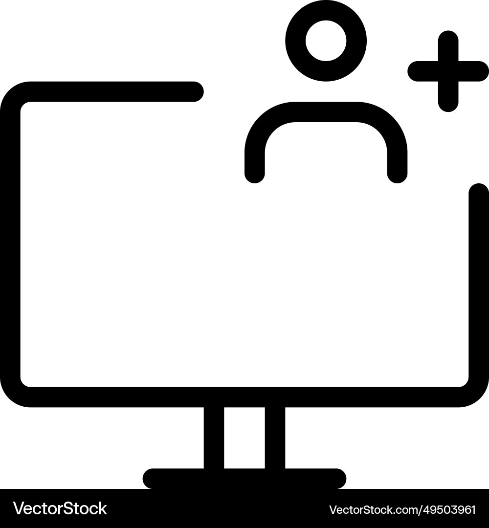 Adding new user or account to monitor system vector image