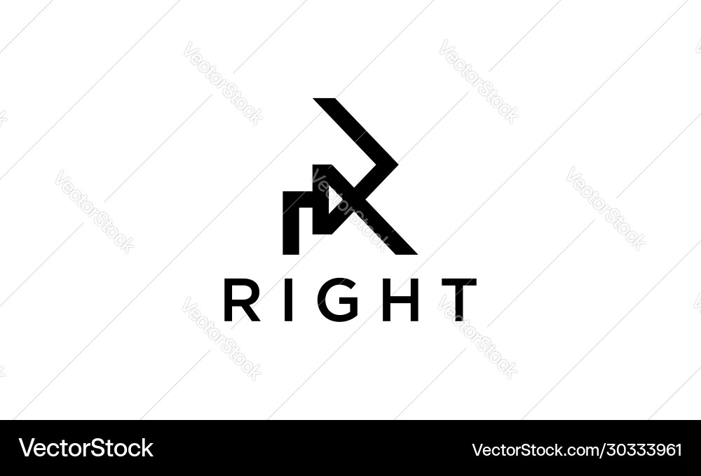 Buchstaben r mit Pfeil rechts Logo Design Konzept Buchstaben r mit Pfeil rechts Logo Design Konzept vektorbild