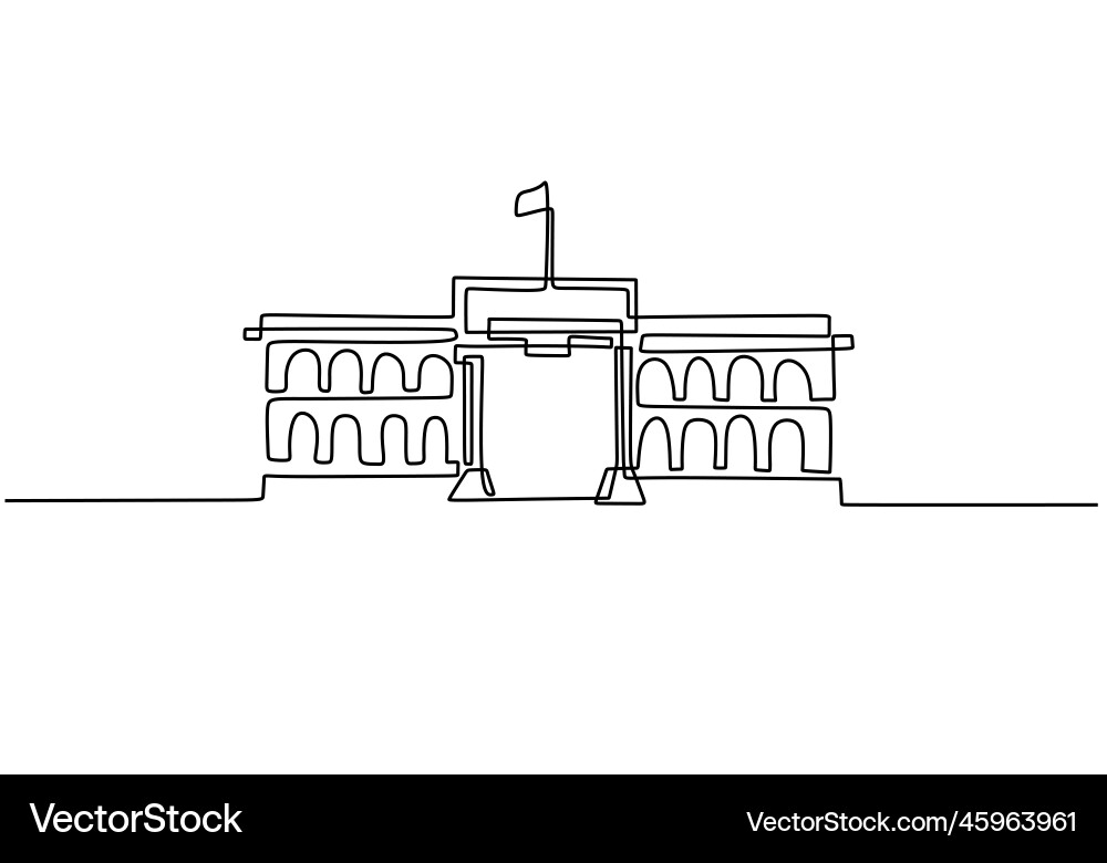 Classical building with columns in continuous one Classical building with columns in continuous one vector image