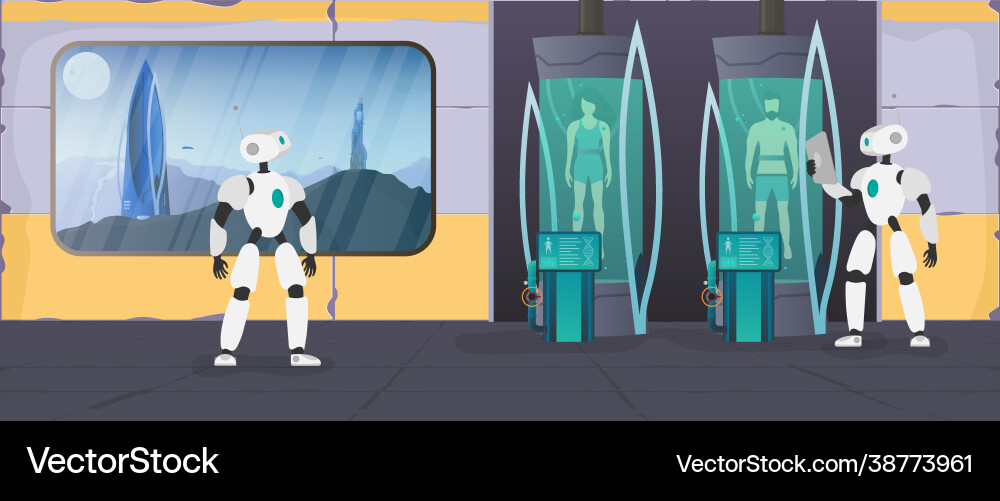 Collonization planets robot checks Collonization planets robot checks Vector Image