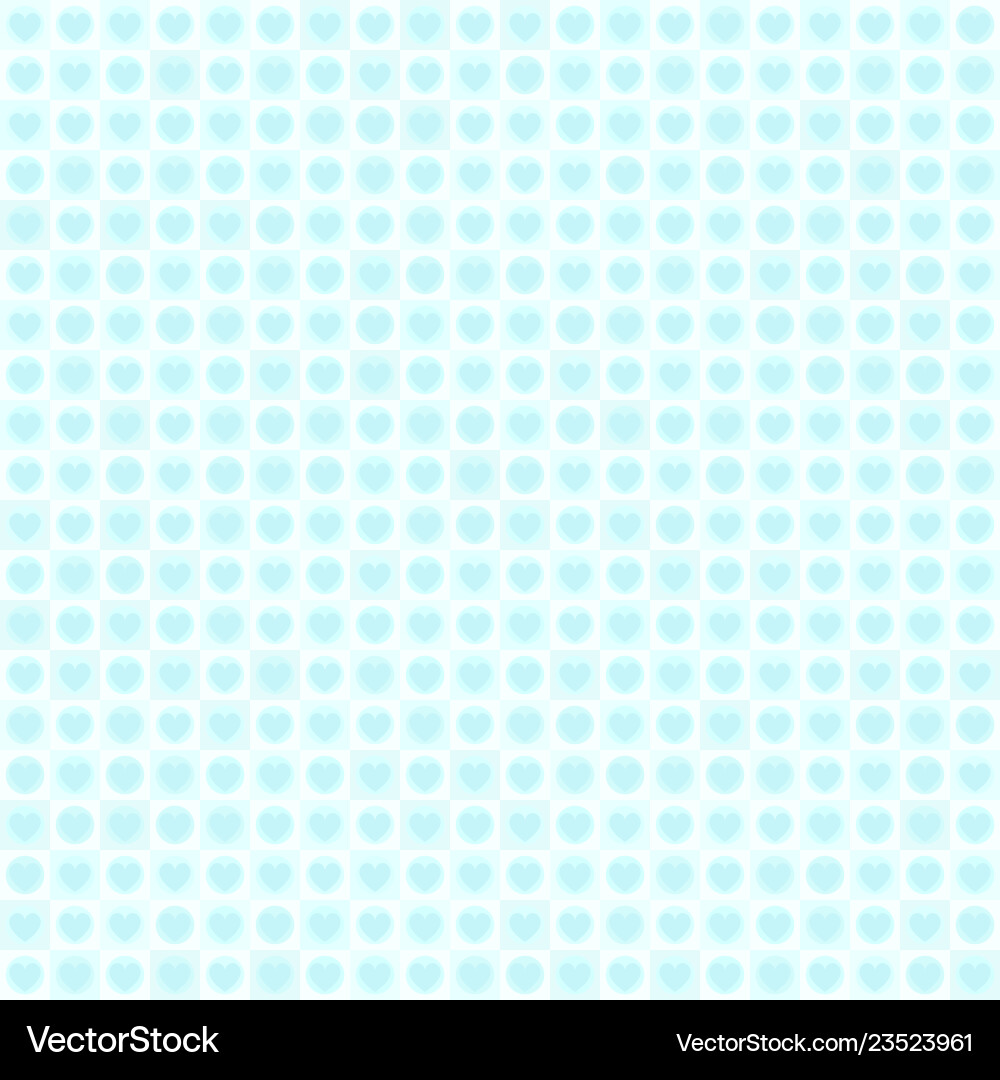 Cyan heart pattern with dots and squares seamless Cyan heart pattern with dots and squares seamless vector image