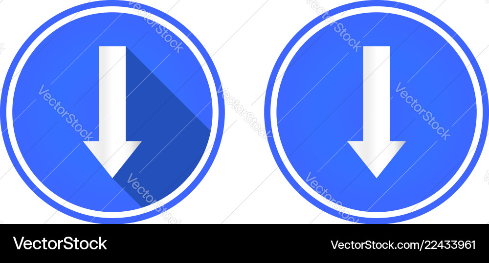 Flat icon down arrow button Flat icon down arrow button vector image