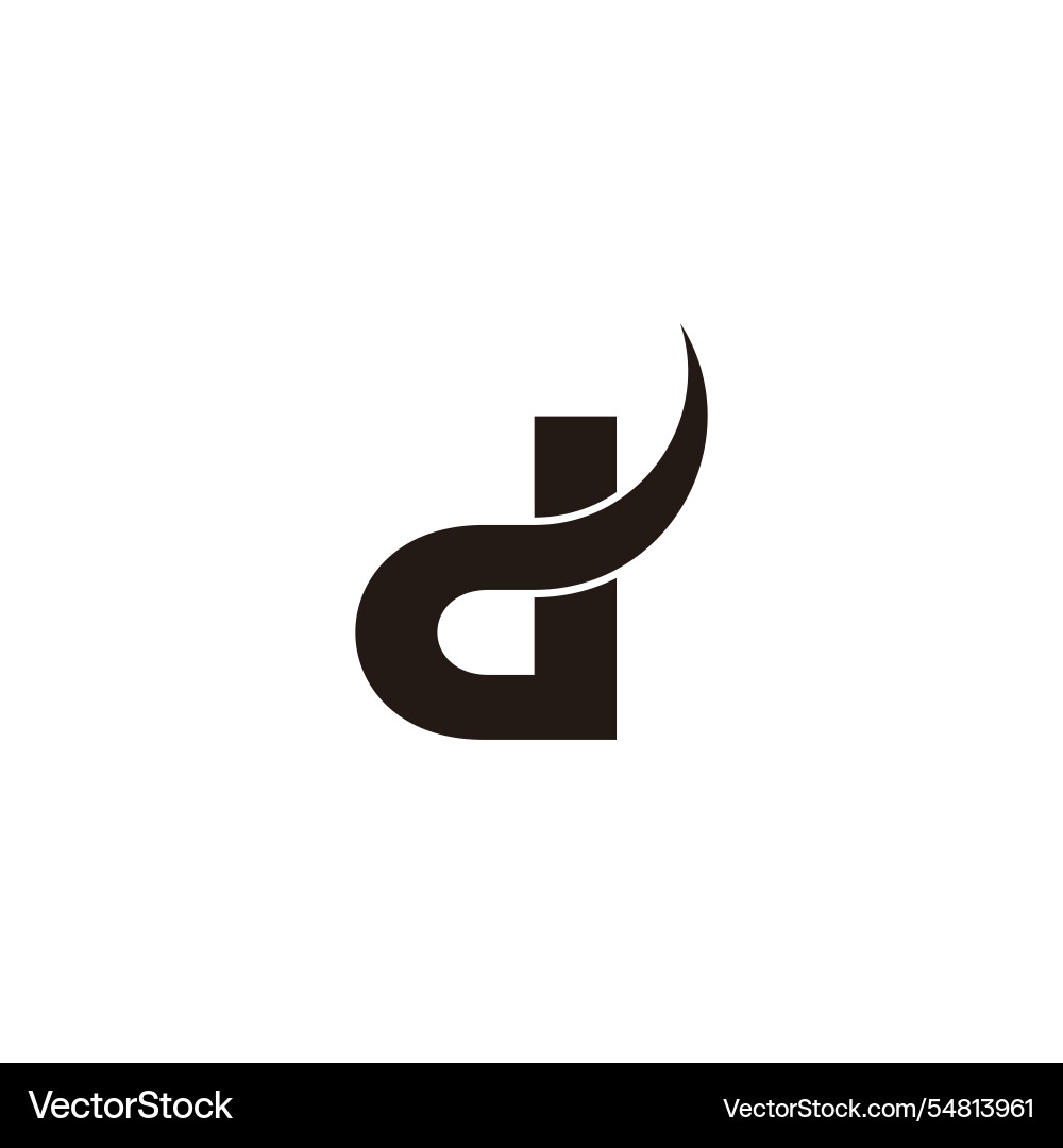 Letter d overlap curve elegant simple logo Vector Image