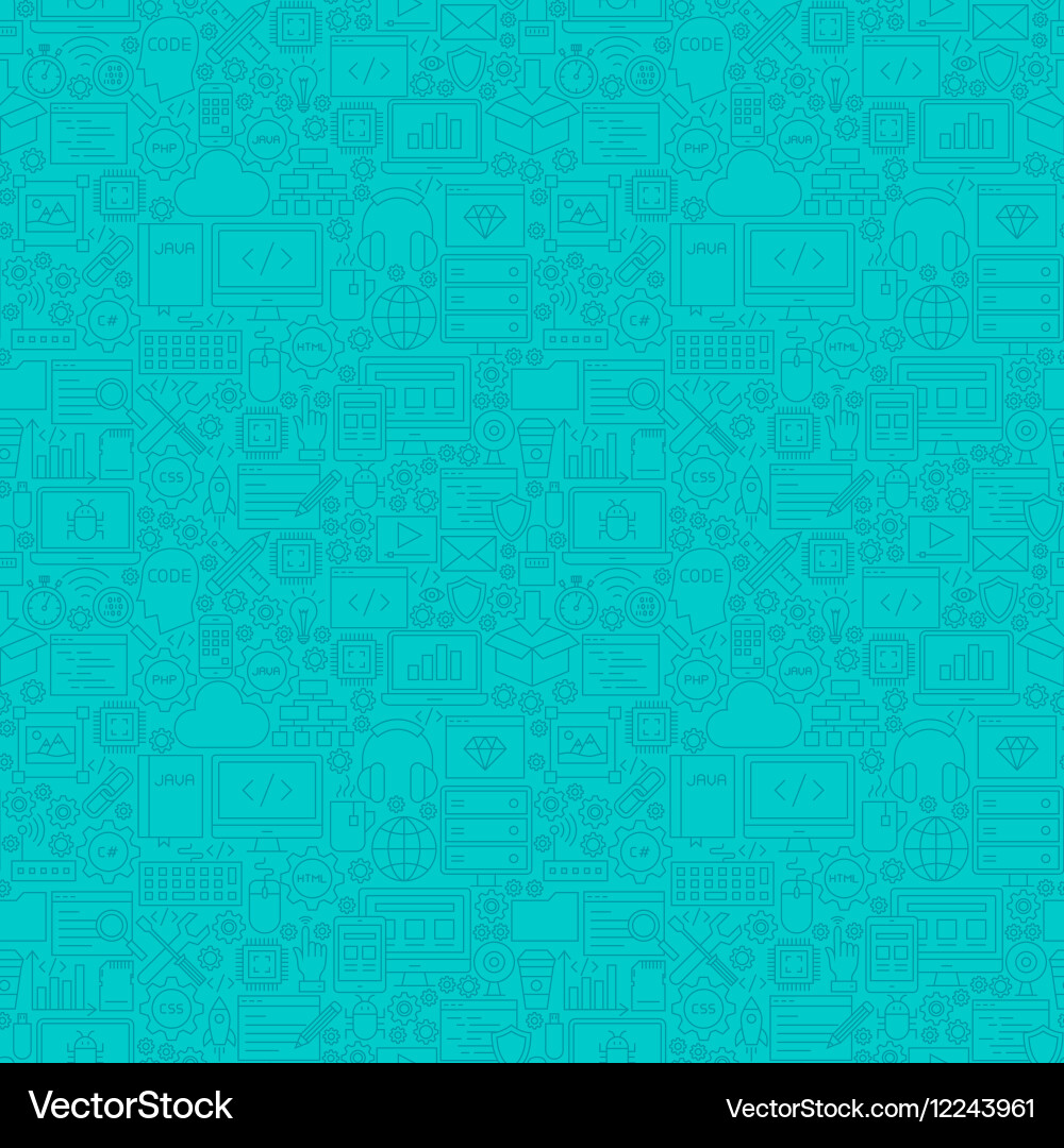 Mint line programming seamless pattern vector image