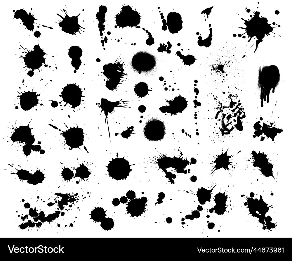 Paint ink splatter stains set Paint ink splatter stains set vector image