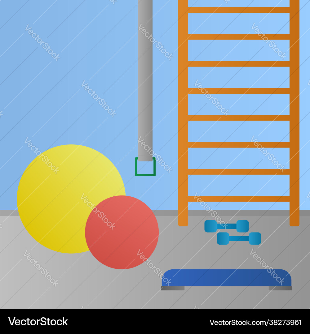 Physiotherapie Zimmer mit Sportausrüstung Physiotherapie Zimmer mit Sportausrüstung vektorbild
