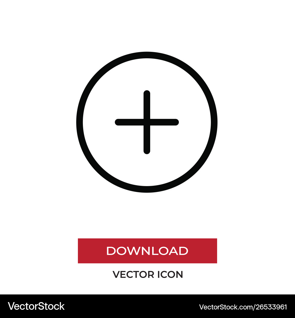 Plus icon in modern style for web site and mobile vector image