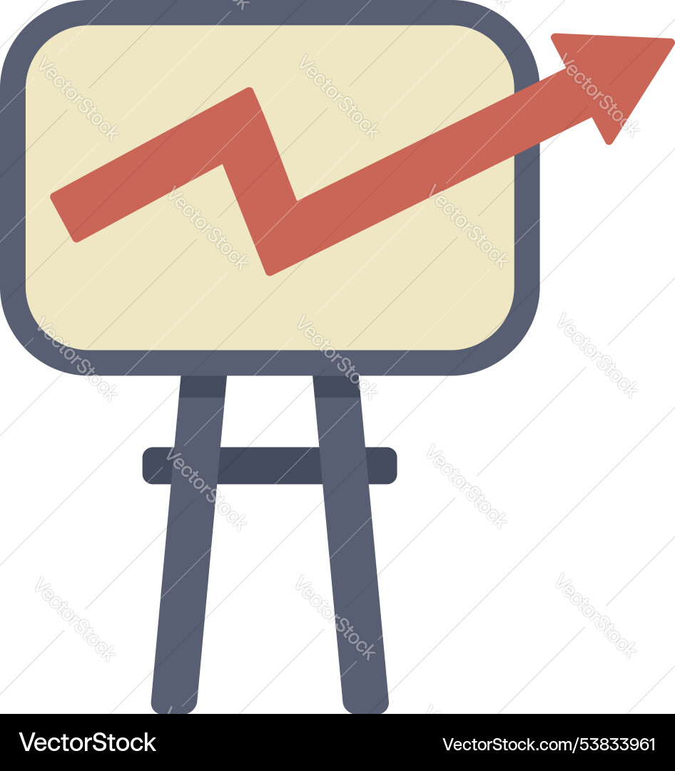 Presentation board showing growing up arrow chart Presentation board showing growing up arrow chart vector image