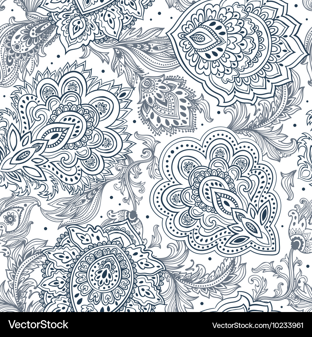 Schöne indische florale paisley nahtlose Ornament vektorbild