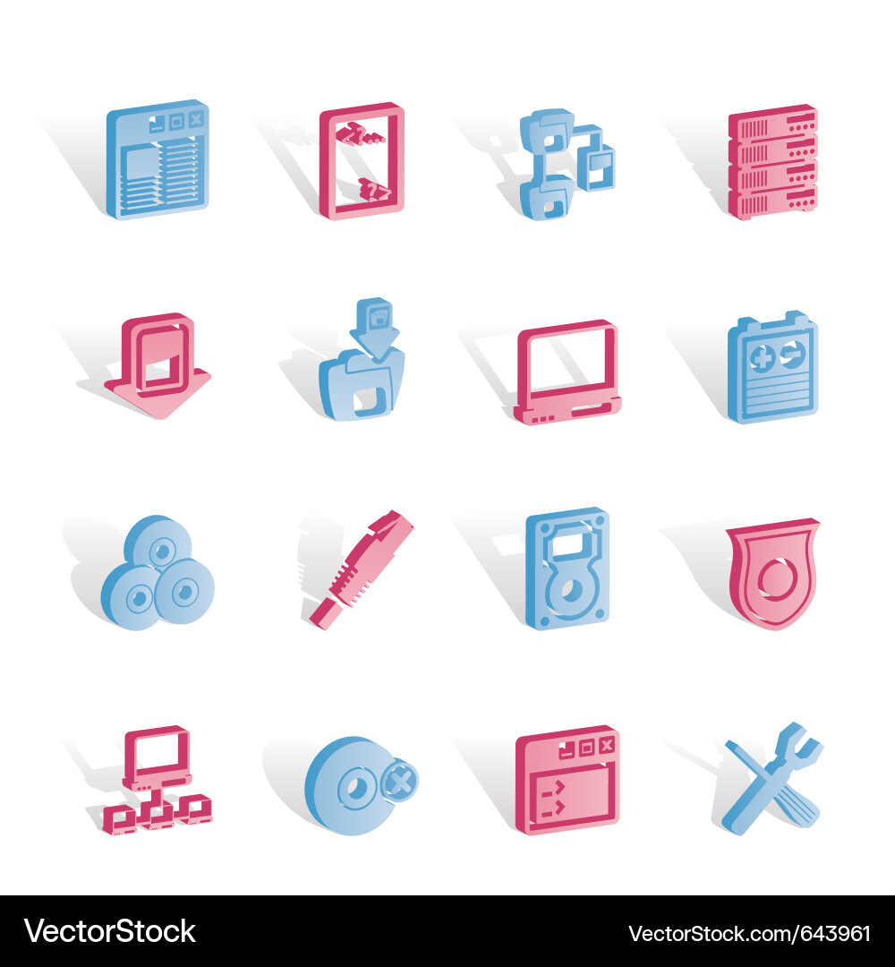Server side computer icons vector image