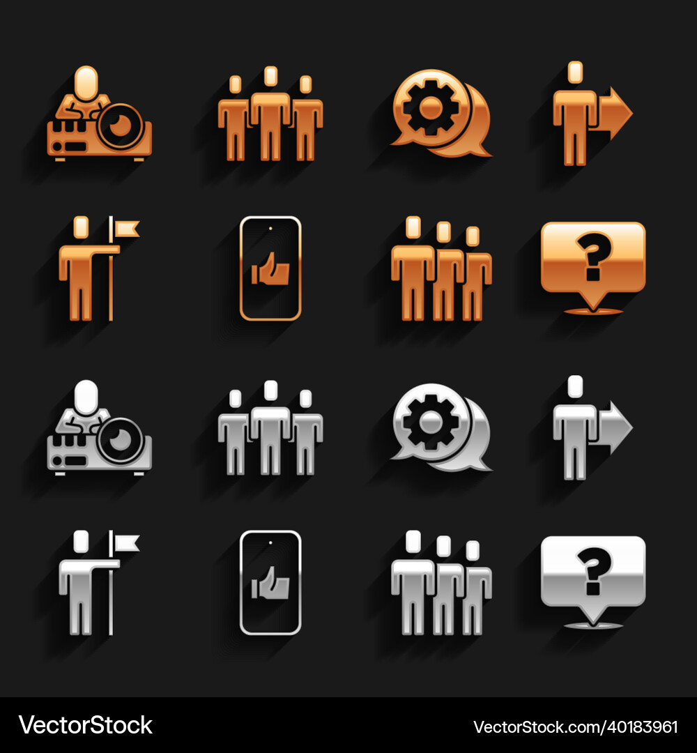 Set hand like team leader question mark users Set hand like team leader question mark users vector image