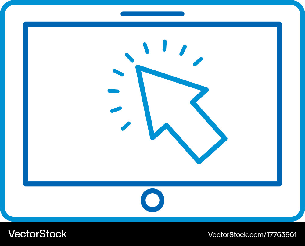 Tablet with cursor button digital technology vector image