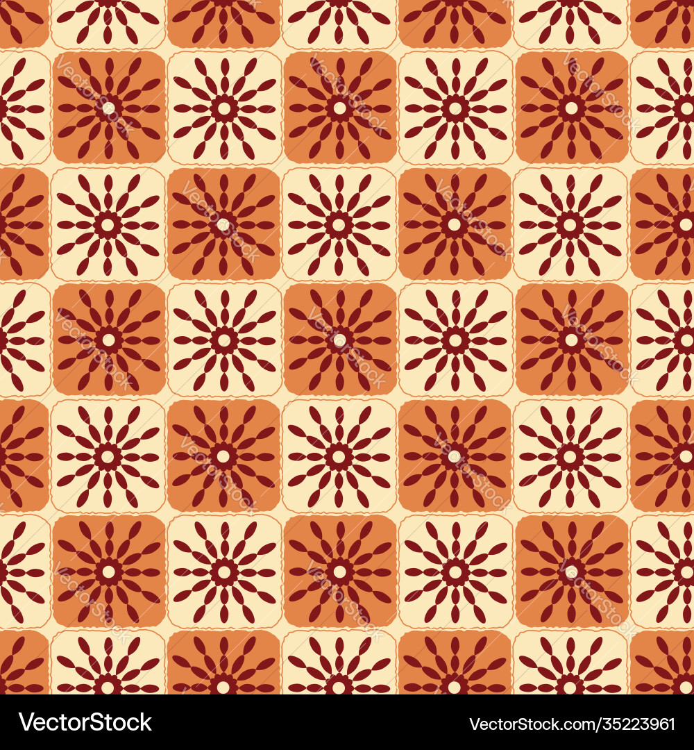 Terra retro twirls seamless repeat pattern print Vector Image